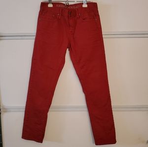 American Eagle Dark Red Skinny Jeans